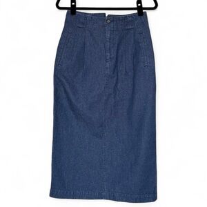 Vintage 80s Lizsport by Liz Claiborne Denim Pencil Skirt High Waisted Size 10
